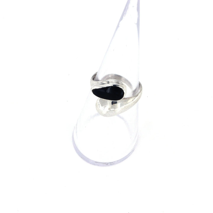 Fingerring chunky minimalistisk med dråbe i onyx eller turkis, sterlingsølv Beadhouse of Copenhagen