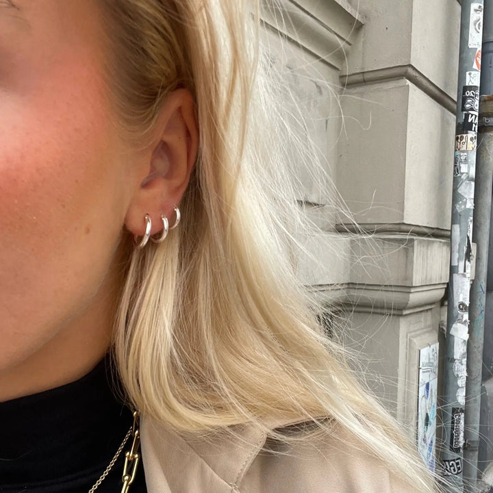 Øreringe, hoops, 10 mm, sterlingsølv 