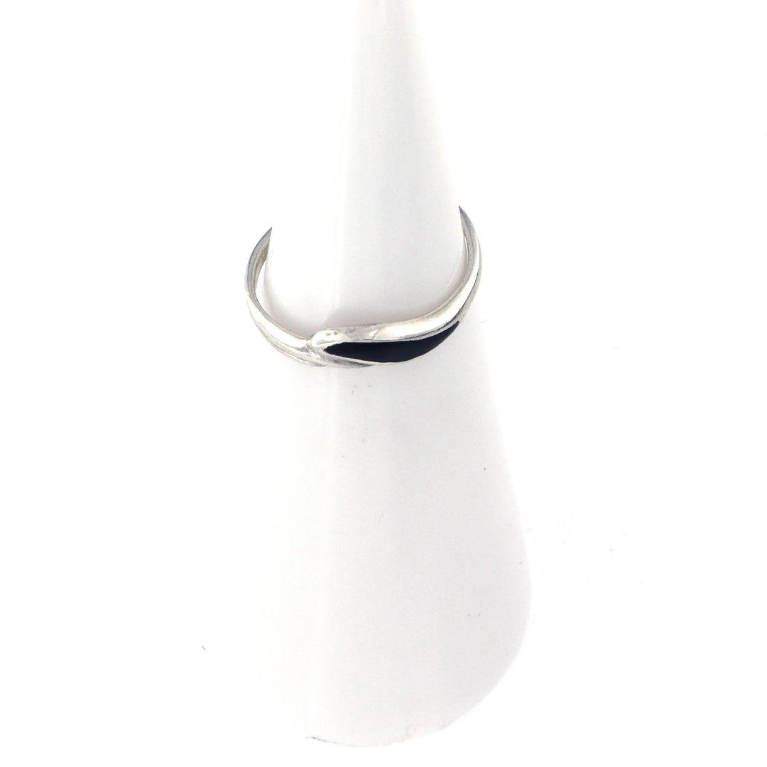 Fingerring til børn, lille onyx eller turkis, sterlingsølv 