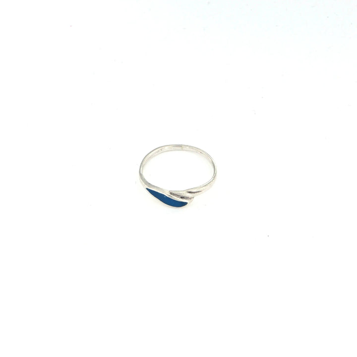 Fingerring til børn, lille onyx eller turkis, sterlingsølv 
