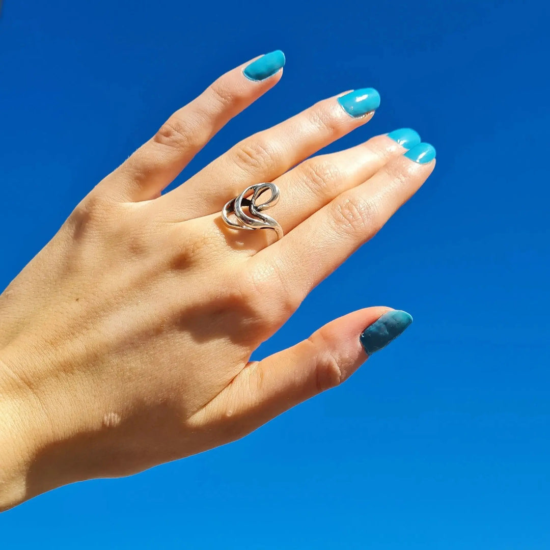 Fingerring, krøllet , sterlingsølv 