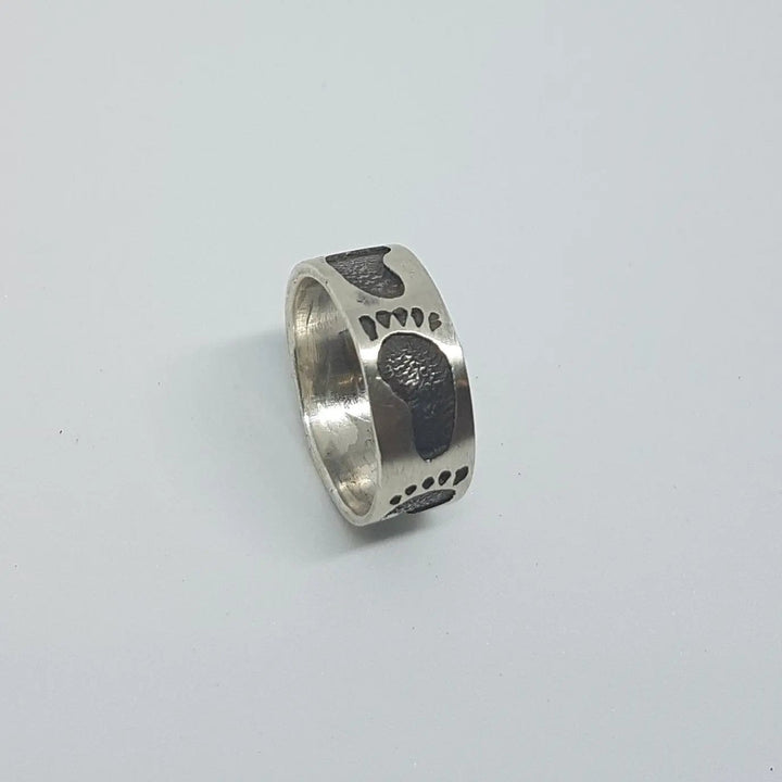 Fingerring fodspor forgyldt sterlingsølv og sterlingsølv Beadhouse of Copenhagen