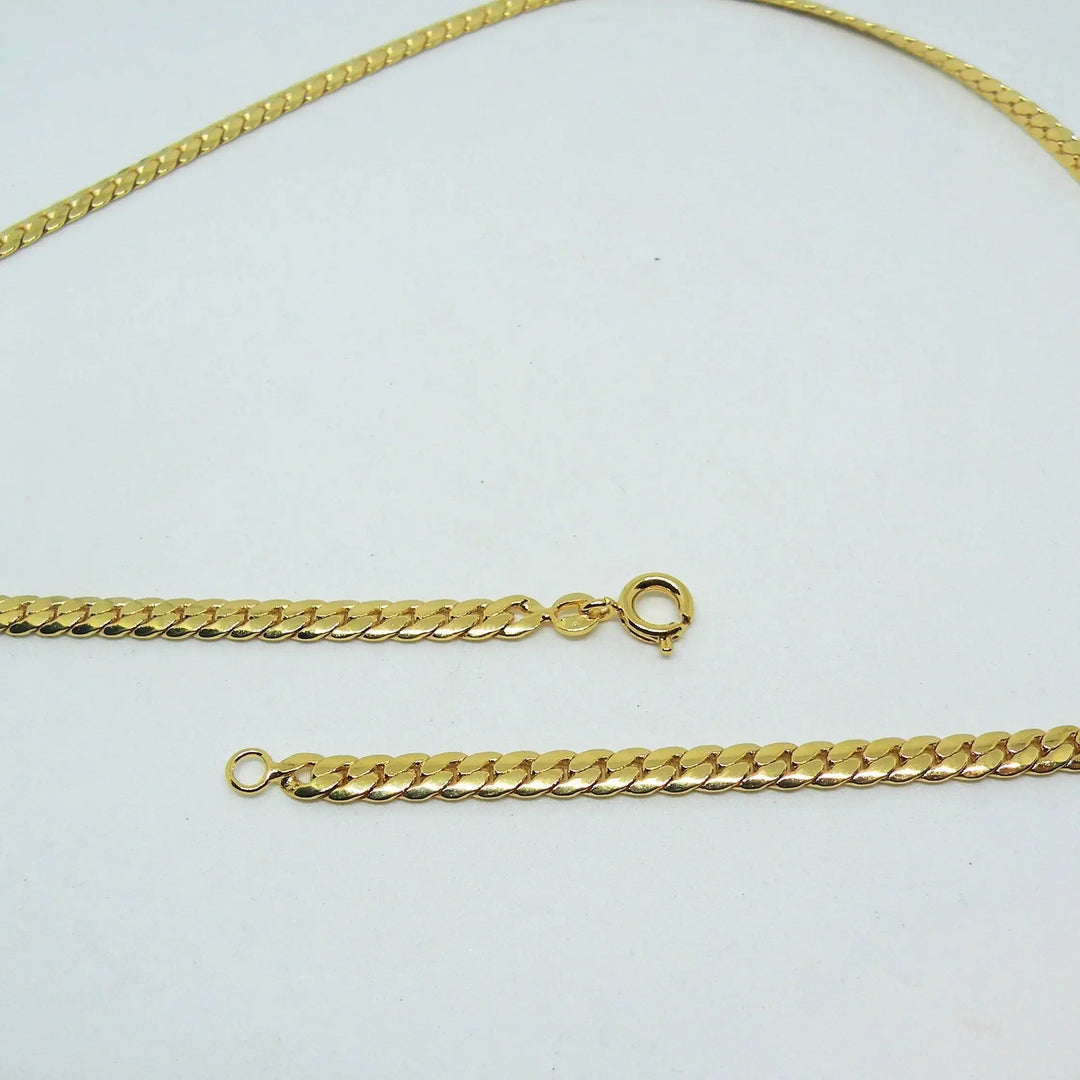 Halskæde, sildeben kæde, forgyldt sterlingsølv, 40-50 cm/3,8 mm 