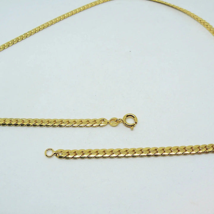 Halskæde, sildeben kæde, forgyldt sterlingsølv, 40-50 cm/3,8 mm 