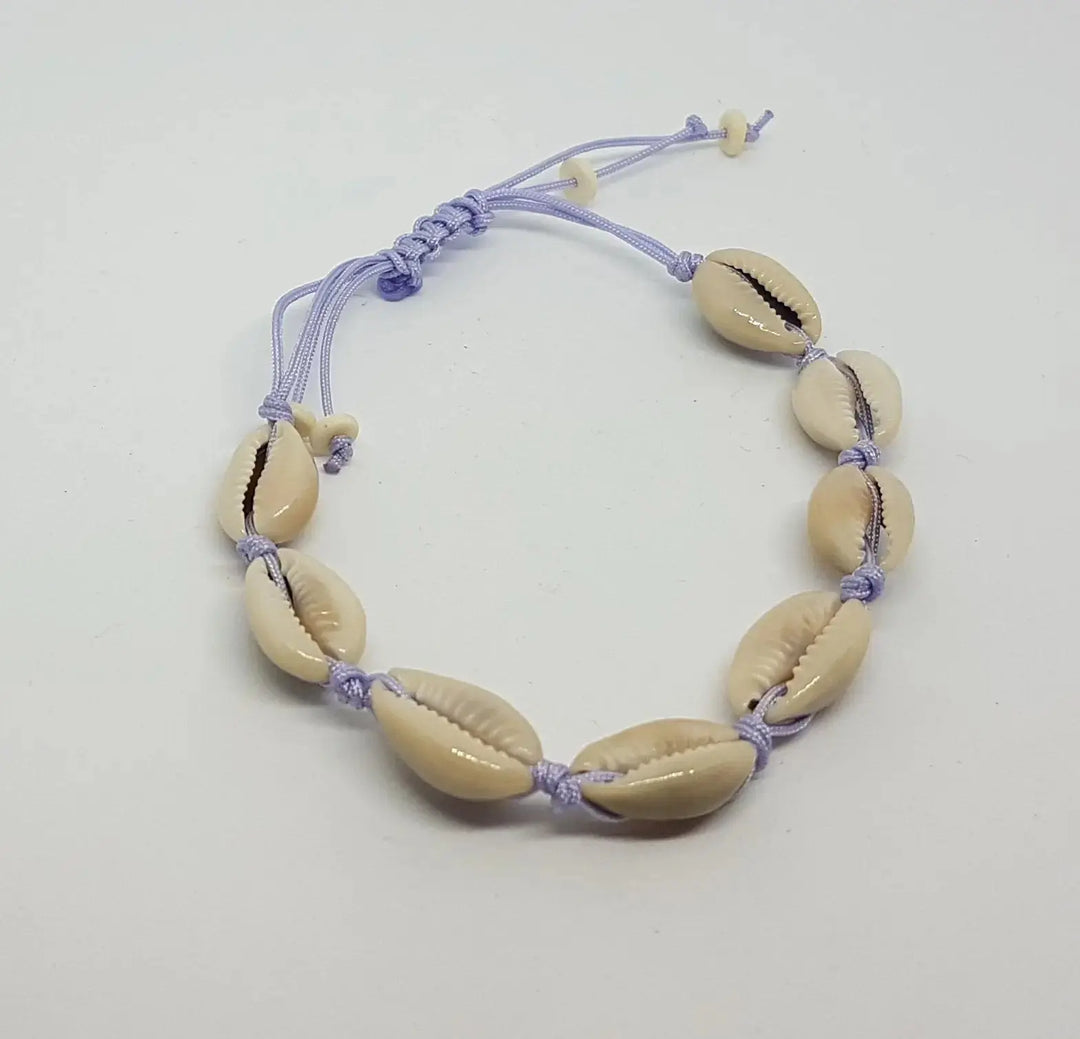 Halskæde, kauri musling choker, justerbar, flere varianter 