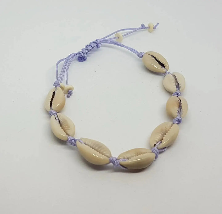 Halskæde, kauri musling choker, justerbar, flere varianter 