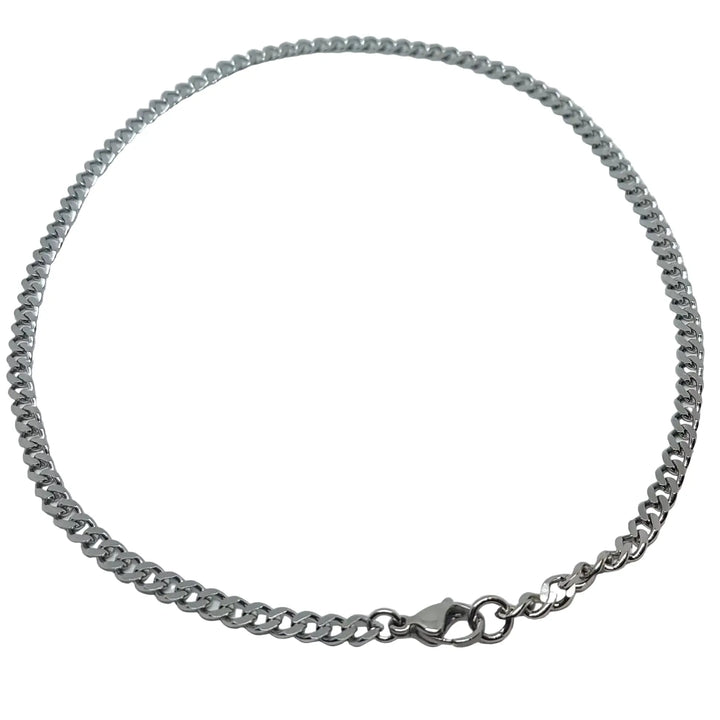 Halskæde, panser facet kæde, stål, 40-60 cm/4 mm 