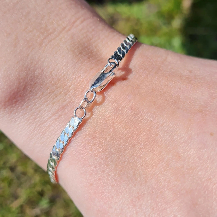 Armbånd, sildebens kæde, forgyldt og sterlingsølv, 16-20 cm/3,5 mm Spain