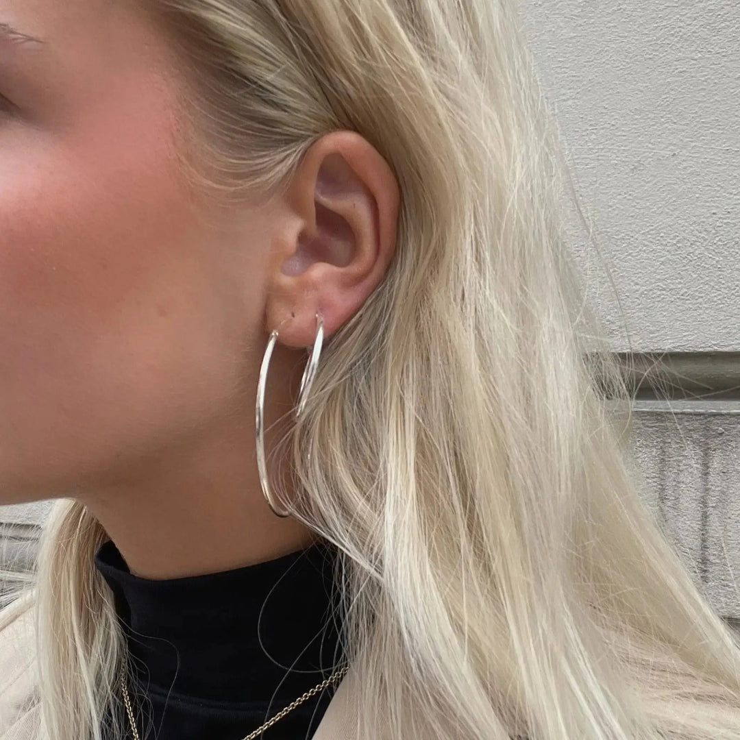 Øreringe, hoops, 30mm, sterlingsølv 
