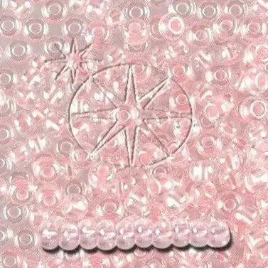 Lyserøde glasperler, preciosa, colour lined pastel pink, storkøb 
