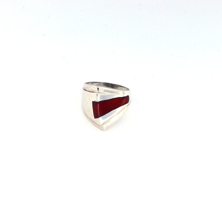 Fingerring, retro med onyx og carneol, sterlingsølv Beadhouse of Copenhagen
