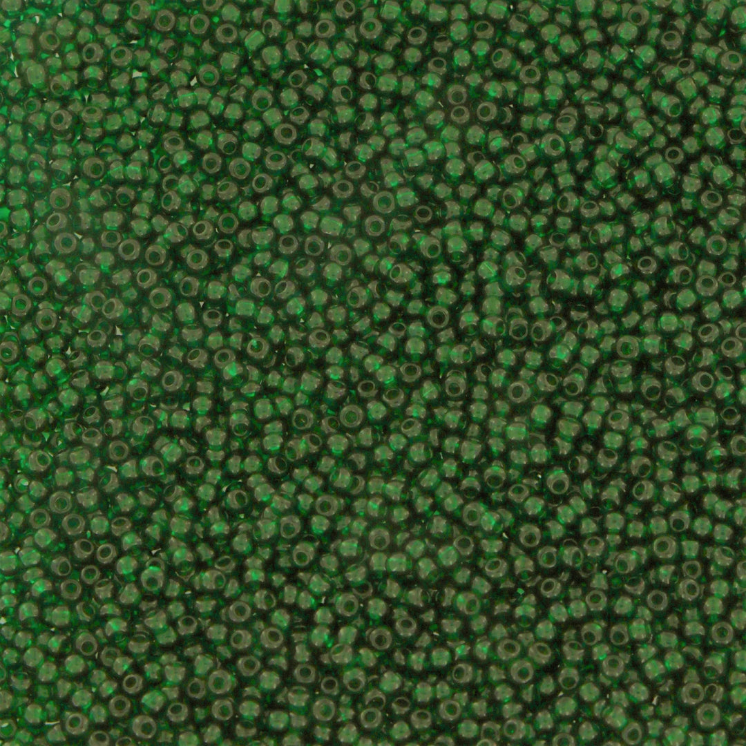 Grønne glasperler, preciosa, natural transparent dark green, storkøb Preciosa