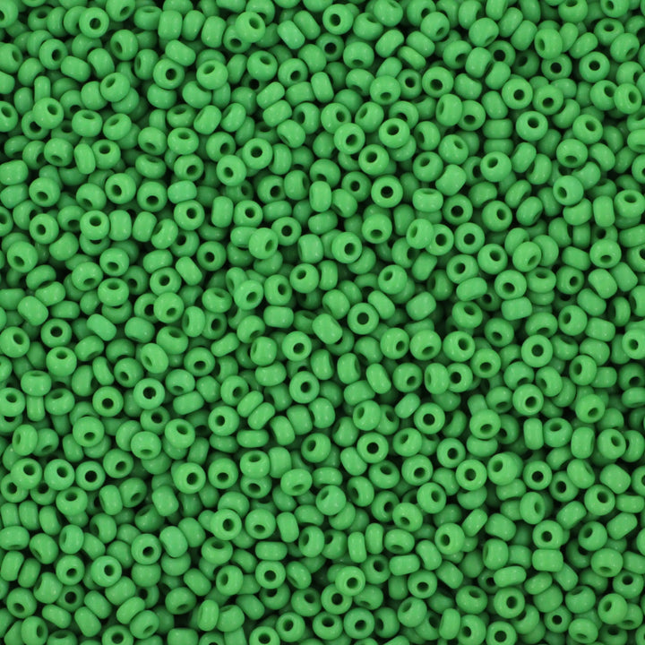 Grønne glasperler, preciosa, natural opaque medium green, storkøb Preciosa