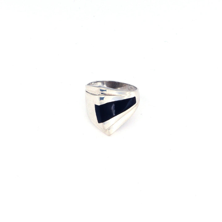 Fingerring, retro med onyx og carneol, sterlingsølv Beadhouse of Copenhagen