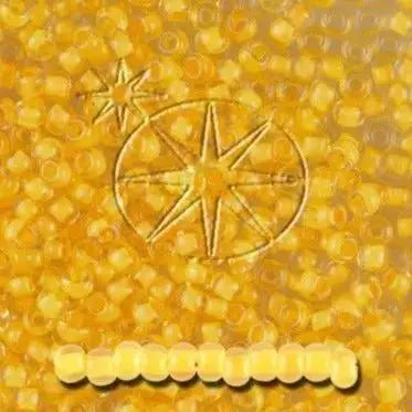 Gule glasperler, preciosa, colour lined yellow transparent crystal, storkøb 