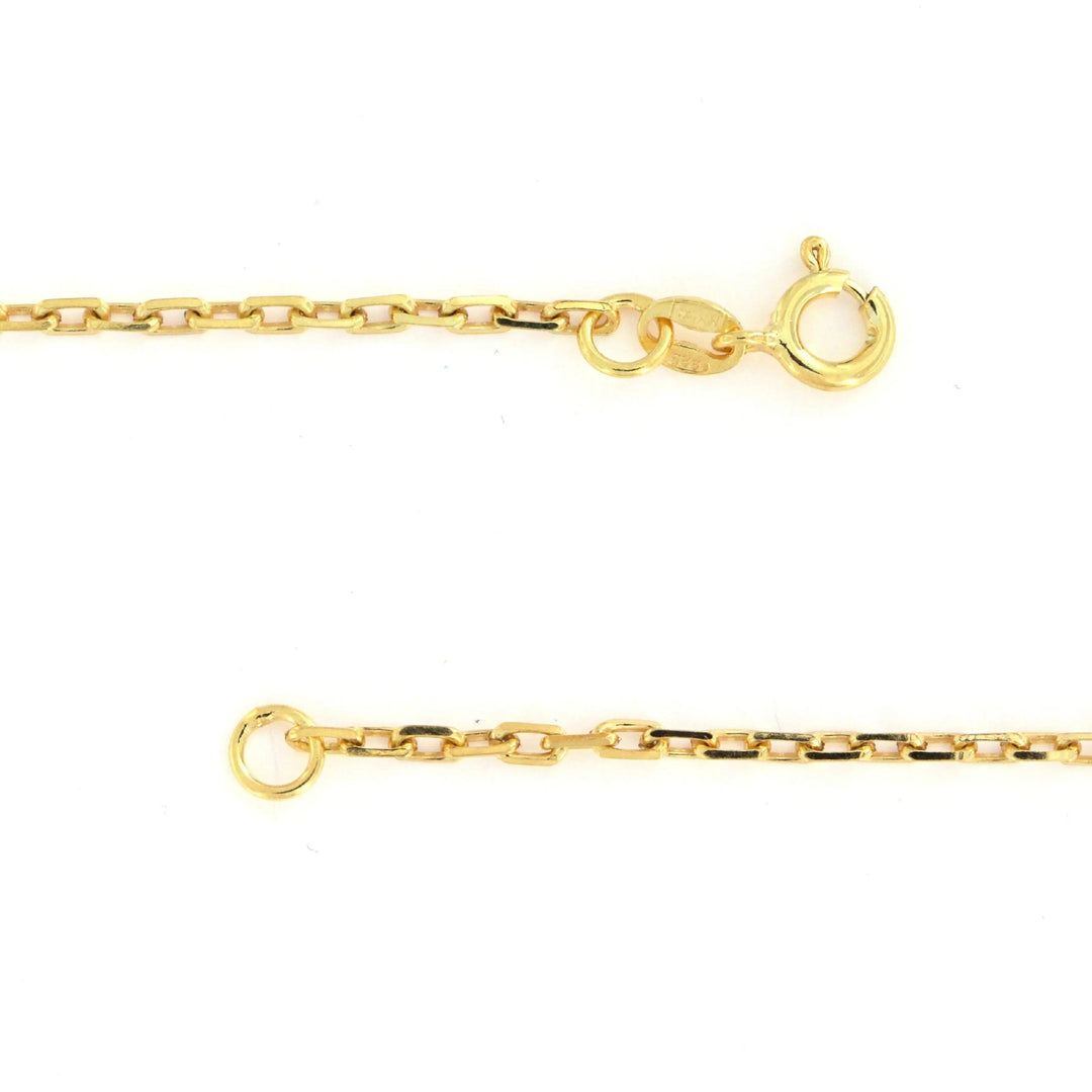 Halskæde, anker facet kæde, forgyldt sterlingsølv, 2,1 mm, 45-55 cm 