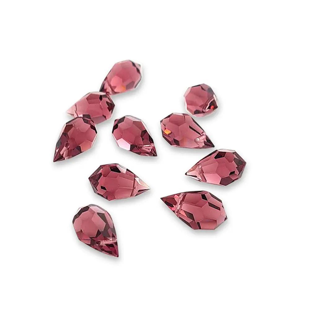 Lilla glasperler,  preciosa crystal drops, amethyst, 9 x 15 mm Beadhouse of Copenhagen