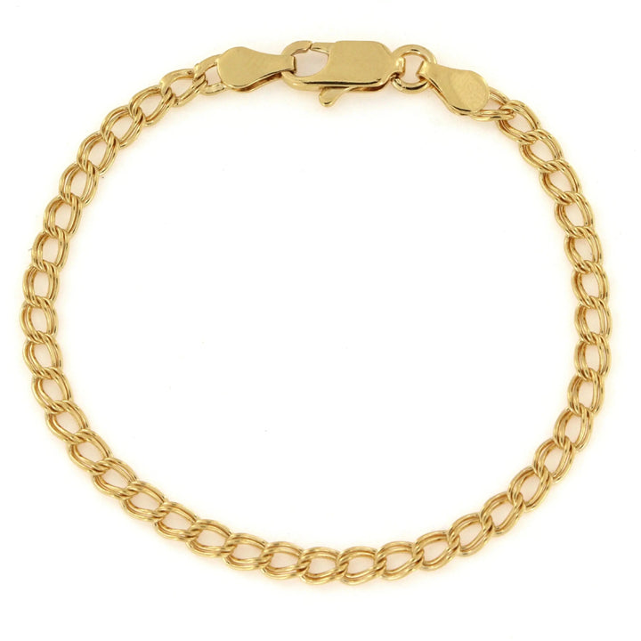 Armbånd, bismarck kæde, forgyldt messing,  16-17 cm/3,4 mm 
