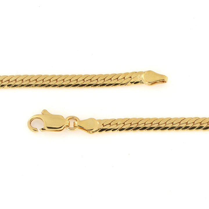 Armbånd, sildeben kæde, forgyldt messing, 17, 18 cm/4 mm 