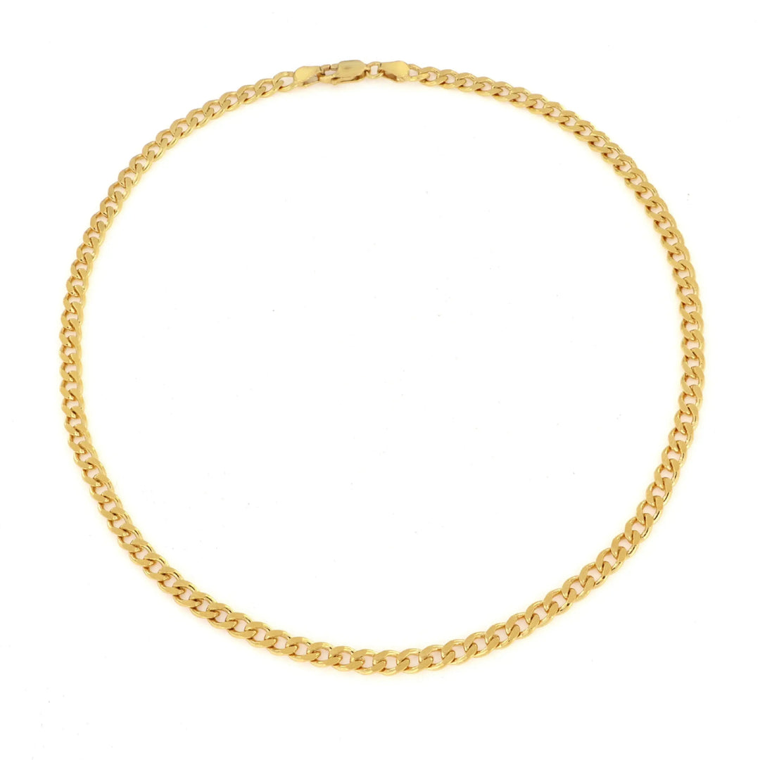 Halskæde, panser facet kæde, forgyldt sterlingsølv, 4,5x1,8mm 