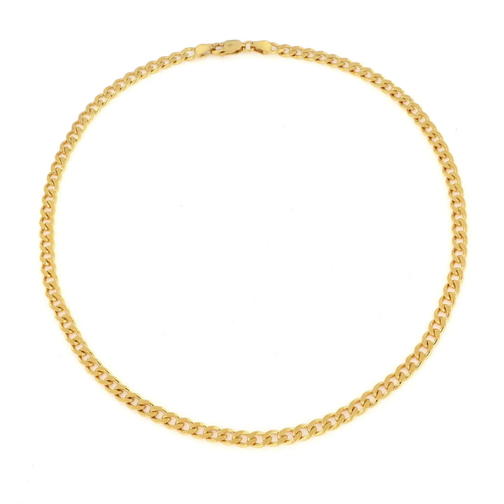 Halskæde, panser facet kæde, forgyldt sterlingsølv, 4,5x1,8mm 