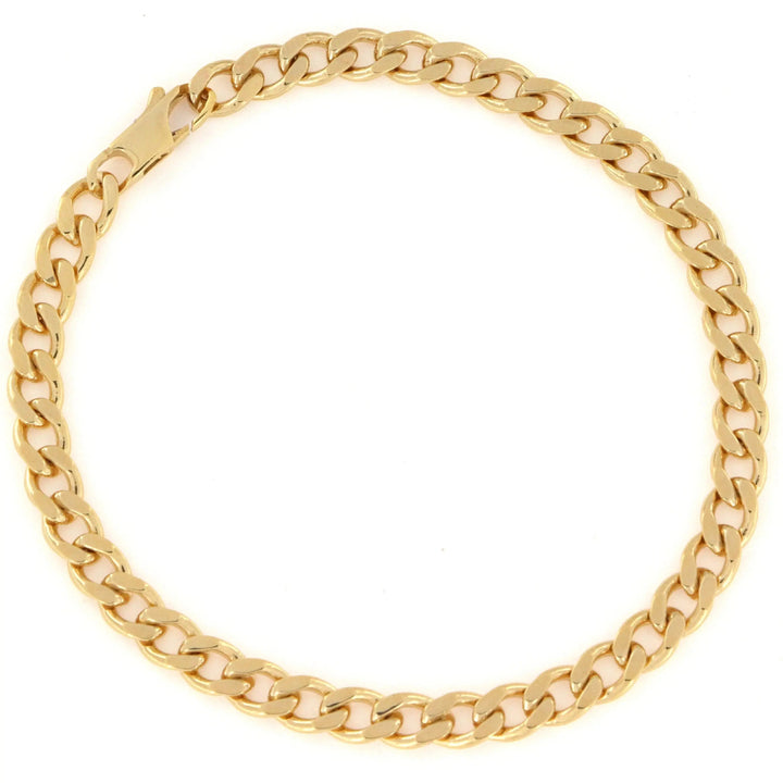Armbånd, panser facet kæde, forgyldt sterlingsølv, 16-22 cm/4,5 mm 