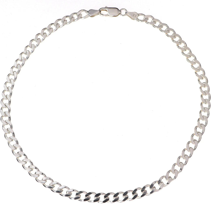 Halskæde, chunky panser facet kæde, sterlingsølv, 40-45 cm 6,8mm 