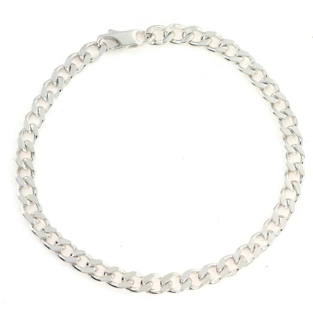 Armbånd, panser facet kæde, sterlingsølv, 16-22 cm/4,5 mm 