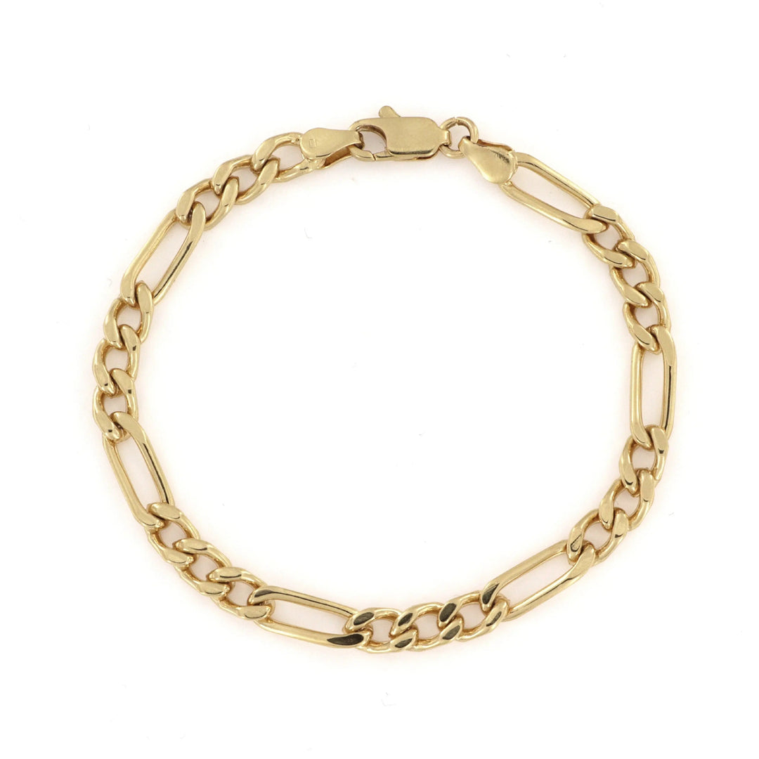Armbånd, figaro kæde, forgyldt messing, 20 cm/5 mm Spain