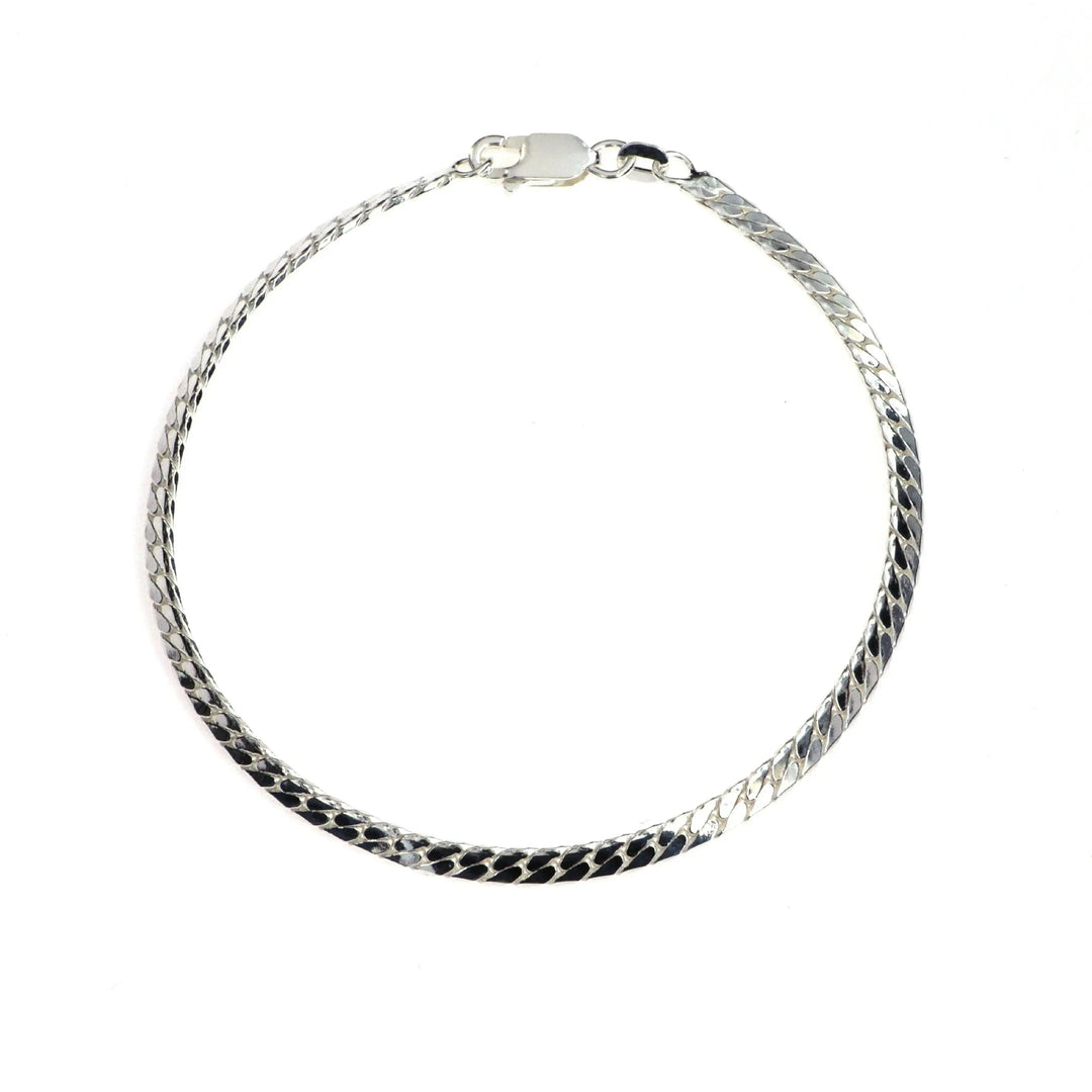 Armbånd, sildebens kæde, sterlingsølv, 16-20 cm/3,5 mm 