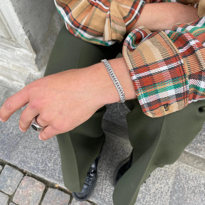 Armbånd, ekstra chunky cuban kæde, sterlingsølv, 17-21 cm/ 6,5 mm OK Silver
