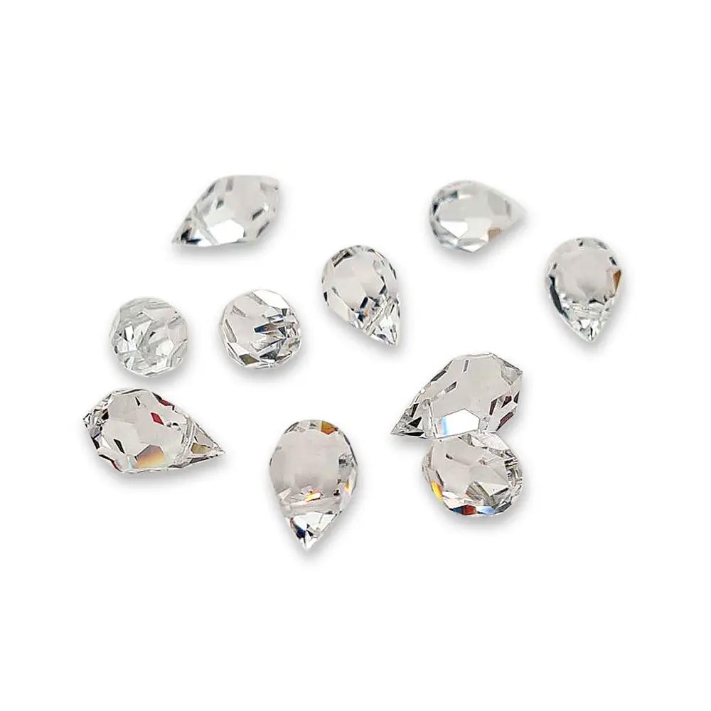 Hvide glasperler, preciosa crystal drops, crystal, 9 x 15 mm Beadhouse of Copenhagen