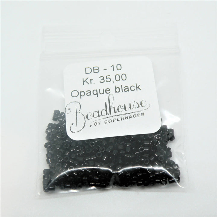 Sorte glasperler, miyuki delica beads, opaque black Krea