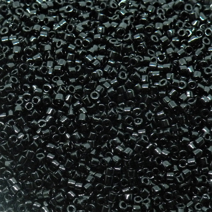 Sorte glasperler, miyuki delica beads, opaque black Krea