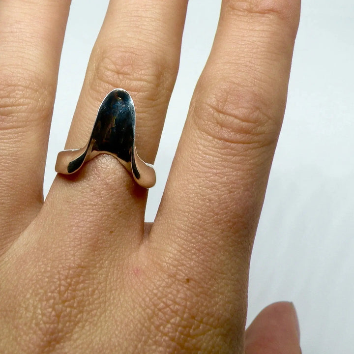 Fingerring, bølge, sterlingsølv 