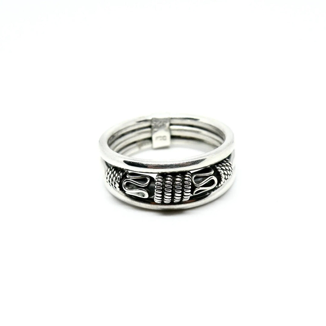 Fingerring, triple ring, sterlingsølv 