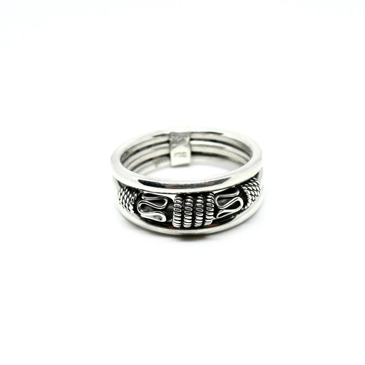 Fingerring, triple ring, sterlingsølv 