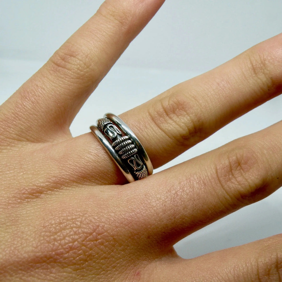 Fingerring, triple ring, sterlingsølv 