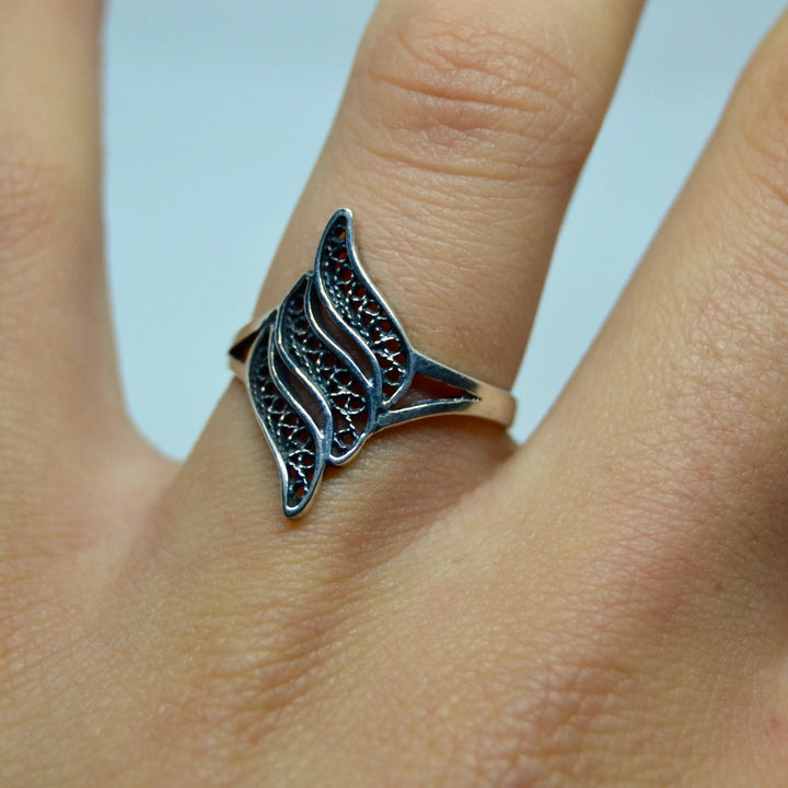 Fingerring, organisk filigran, sterlingsølv Beadhouse of Copenhagen