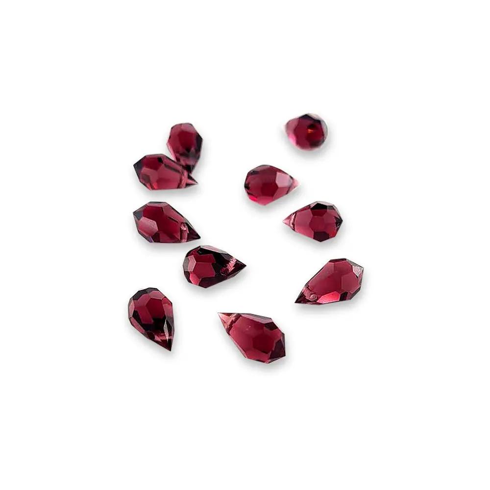 Lilla glasperler, preciosa crystal drops, dark amethyst, 6 x 10 mm Beadhouse of Copenhagen