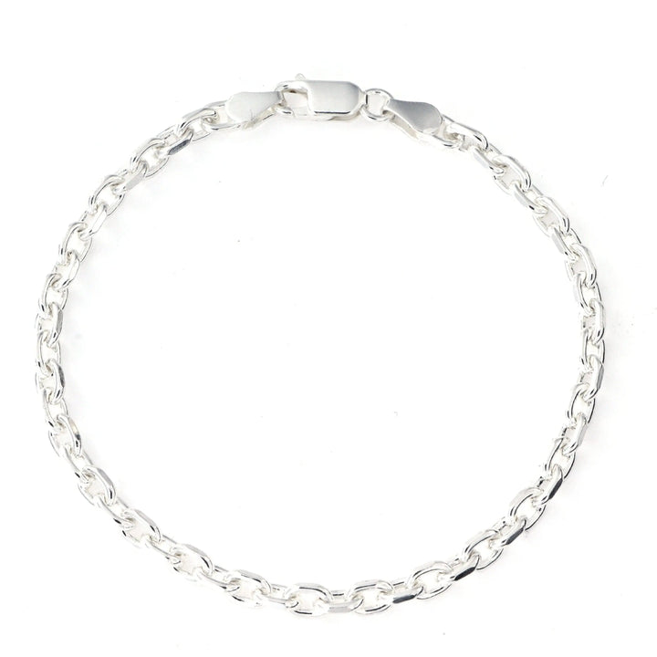 Armbånd, chunky anker facet kæde, sterlingsølv, 16-18 cm/4,5 mm 