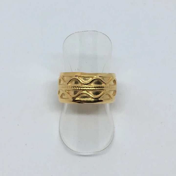 Fingerring, dobbelt bølge, forgyldt sterlingsølv 