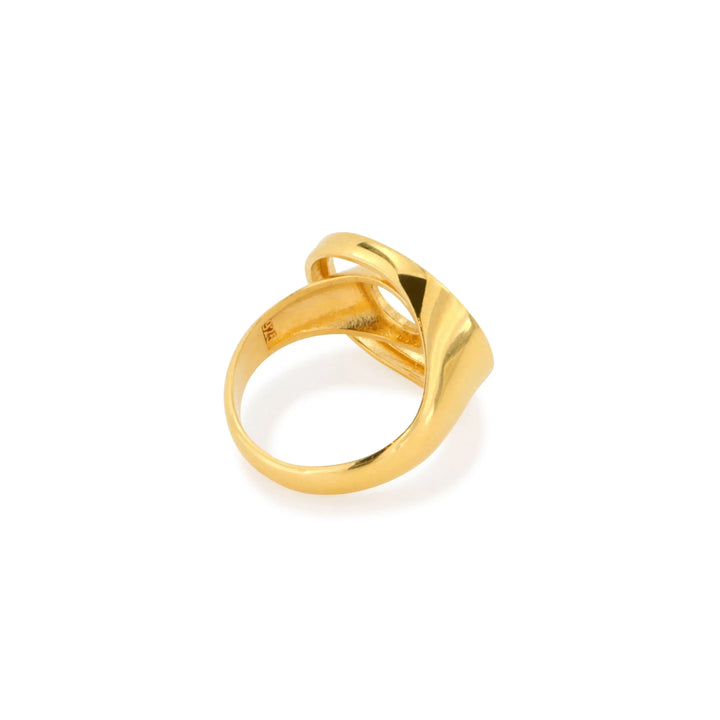 Fingerring, double circle, forgyldt sterlingsølv 