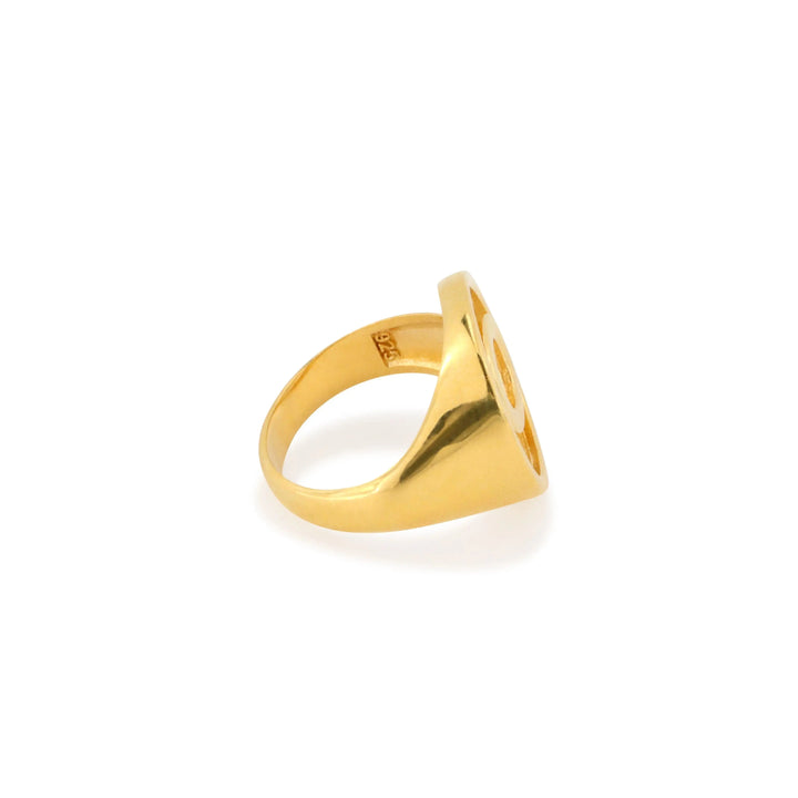 Fingerring, double circle, forgyldt sterlingsølv 