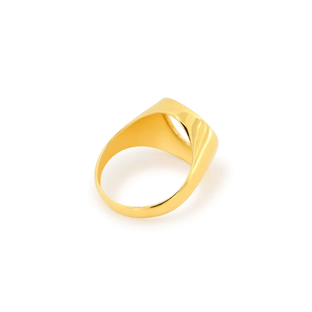 Fingerring, cirkel, forgyldt sterlingsølv 