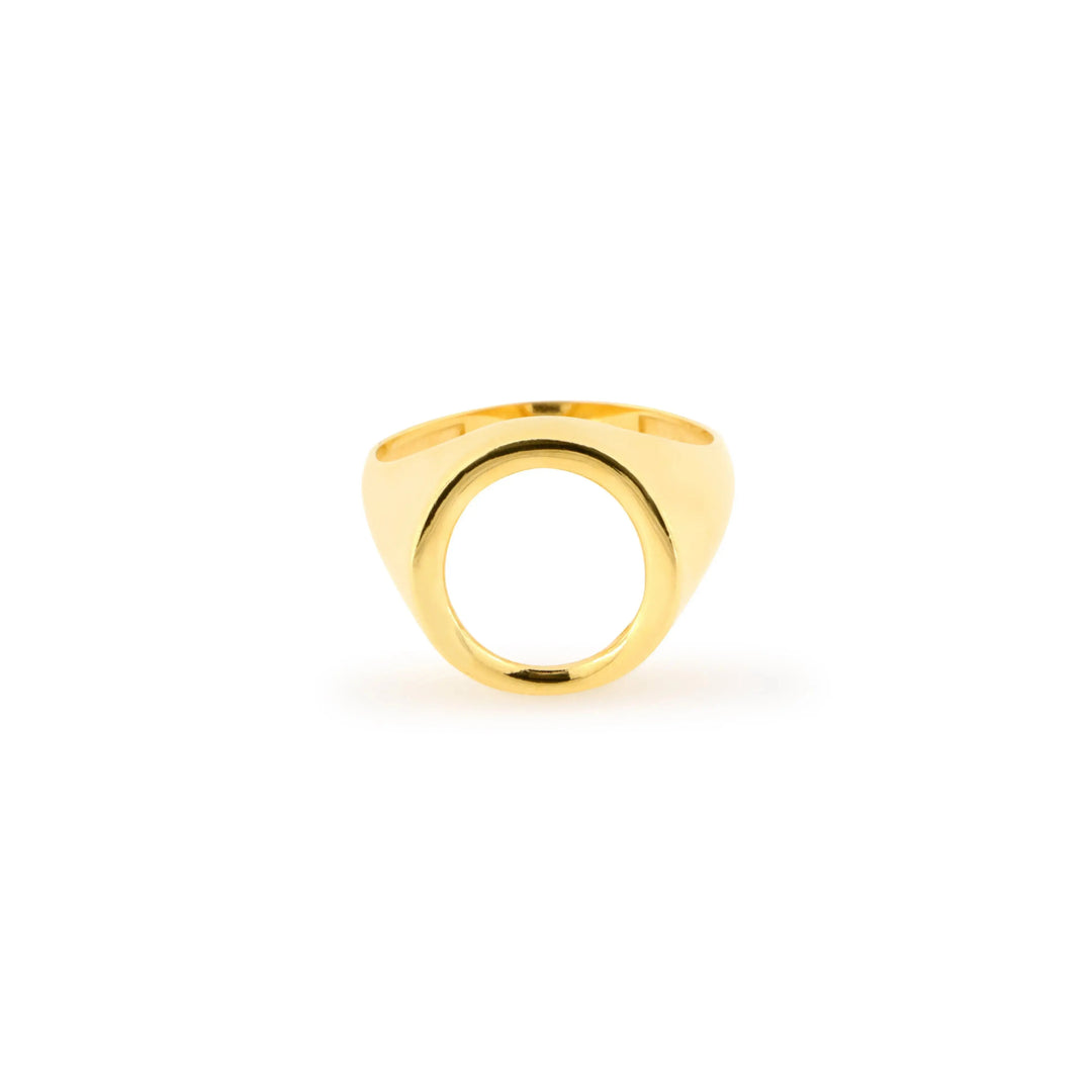 Fingerring, cirkel, forgyldt sterlingsølv 
