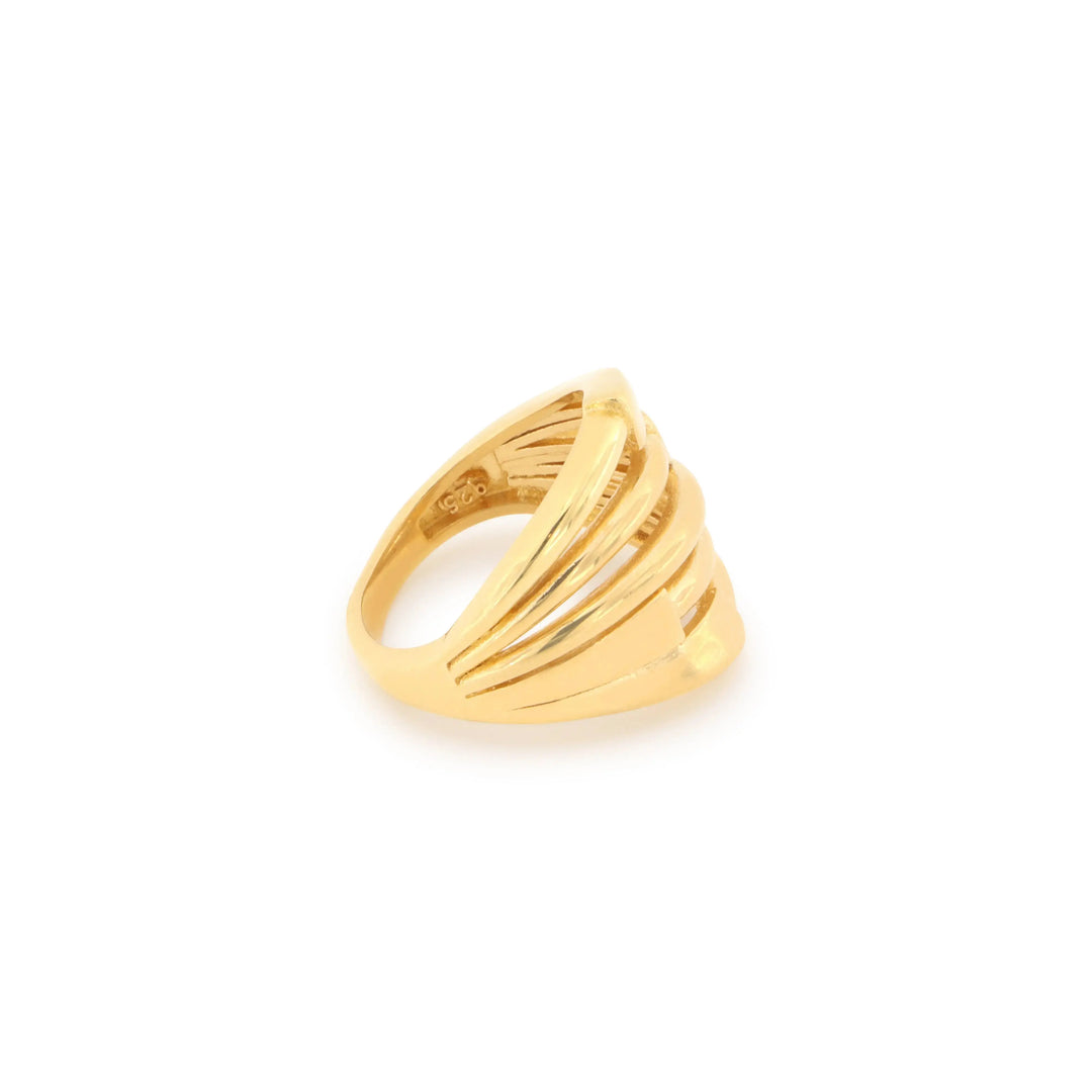 Fingerring, multiple rings, forgyldt sterlingsølv 