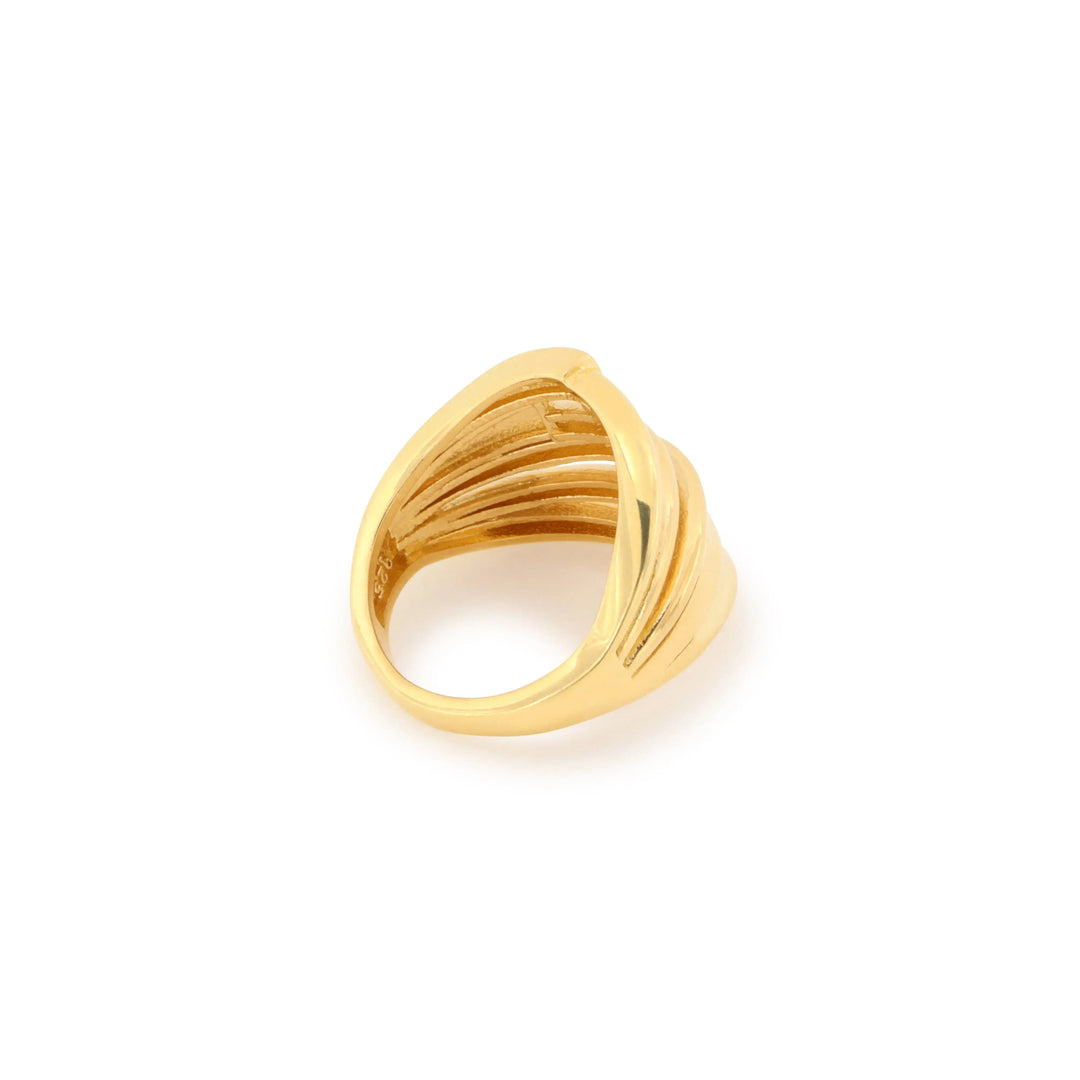 Fingerring, multiple rings, forgyldt sterlingsølv 
