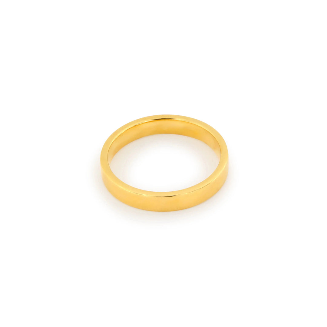 Fingerring, simpel, forgyldt sterlingsølv 