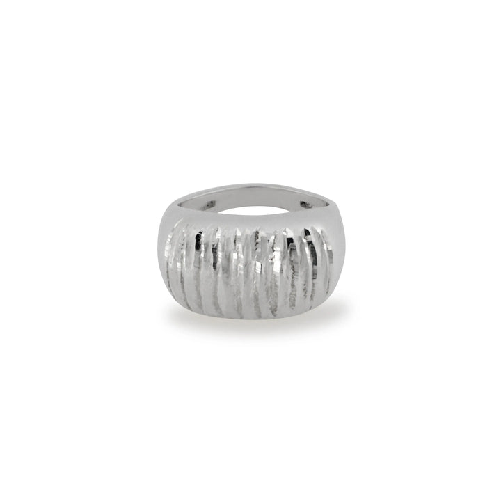Fingerring, chunky rillet ring, sterlingsølv 